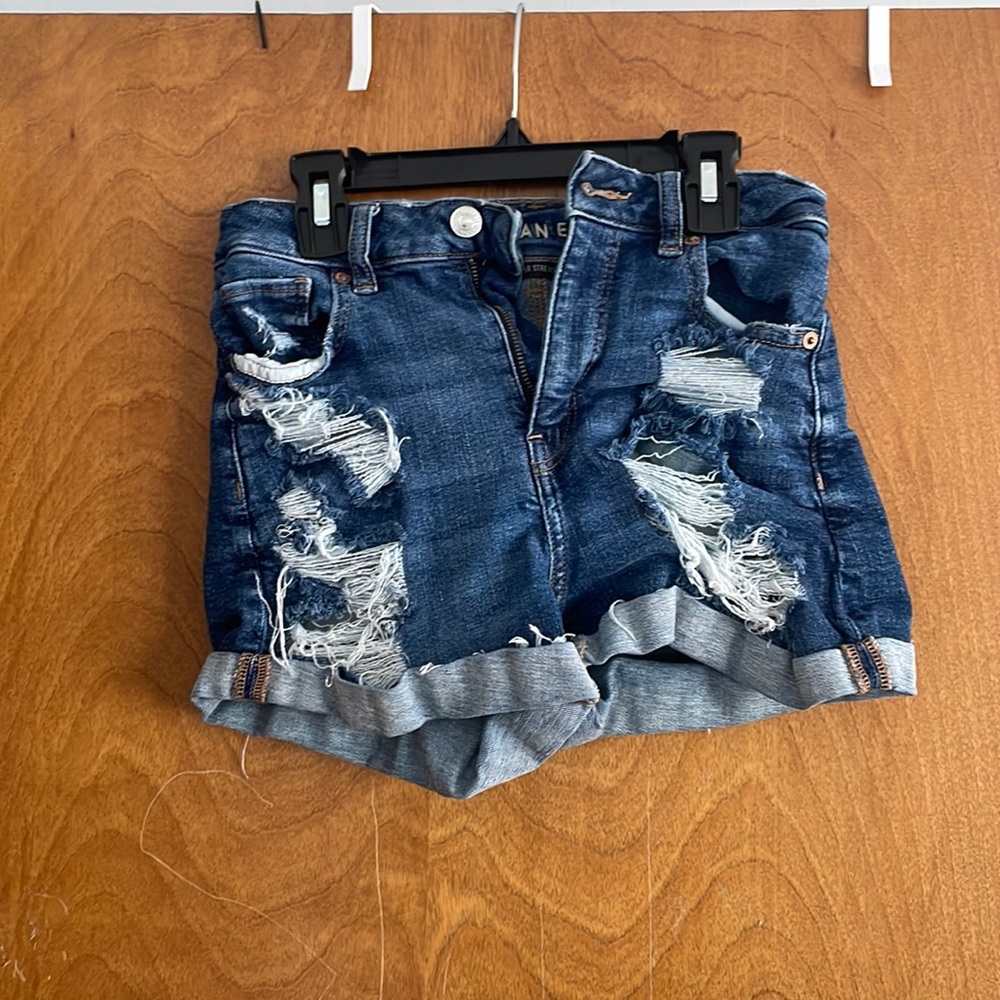 American Eagle dark denim shorts size 0